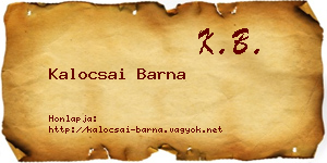 Kalocsai Barna névjegykártya