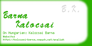 barna kalocsai business card